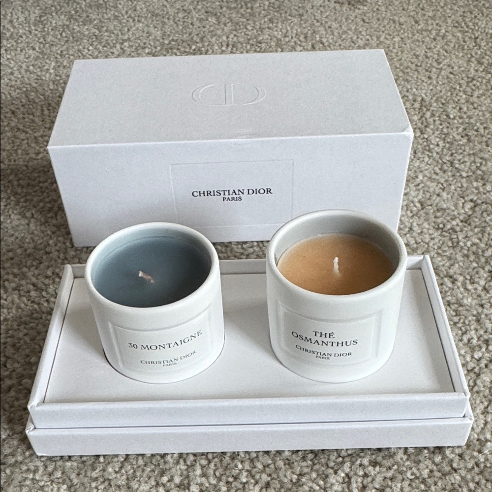 Dior Candle Duo in Blue and Cream